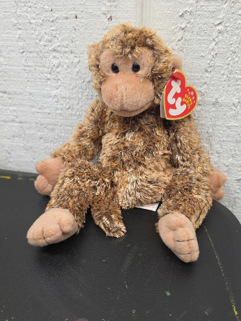 Ty Brown Plush Monkey Beanie - Soft Brown and Tan